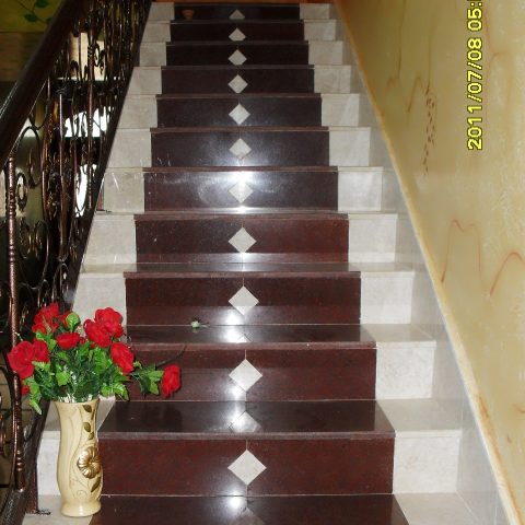Luxury brown staircase made of the finest marble